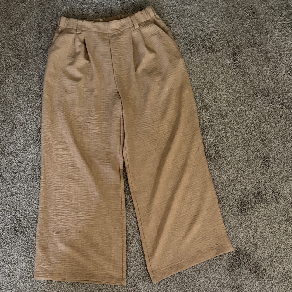 Wide Leg Tan Pants